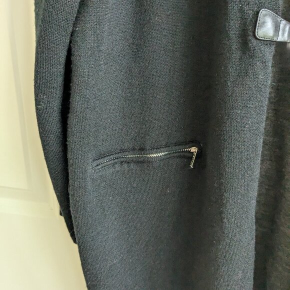 Calvin Klein Cardigan Women 1X Black Open Front Buckle Wool Blend Sweater Jacket - Picture 3 of 9